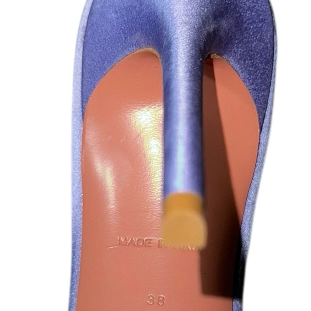 AMINA MUADDI Giorgia Crystal-Embellished Satin Sandals 38/US 8 - Picture 10 of 11